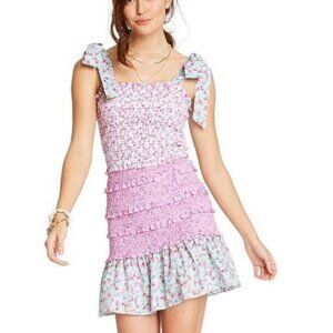 LoveShackFancy for Target Adeline Tie-Strap Smocked Ruffle Dress